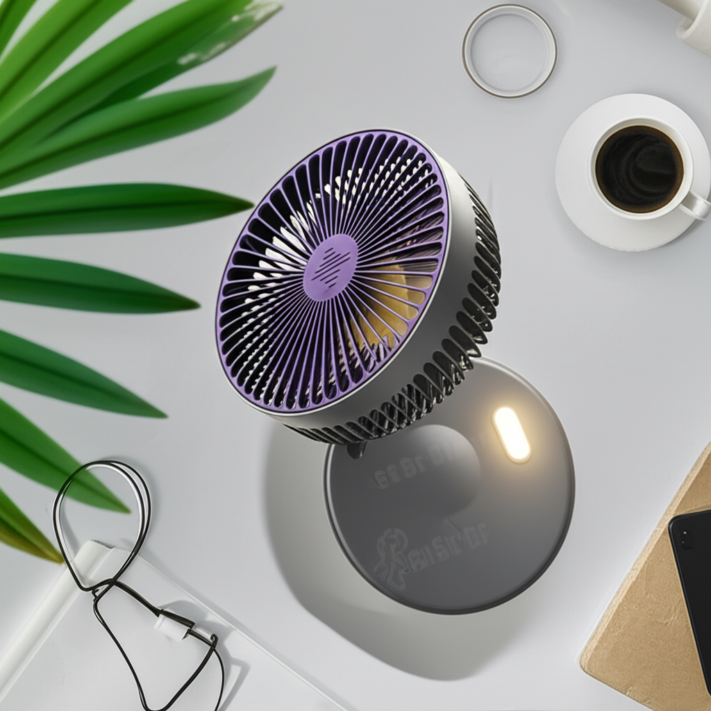 🌬️ Xiaomi 4-in-1 Multifunctional Portable Fan – Rechargeable Desktop & Wall-Mounted with Night Light