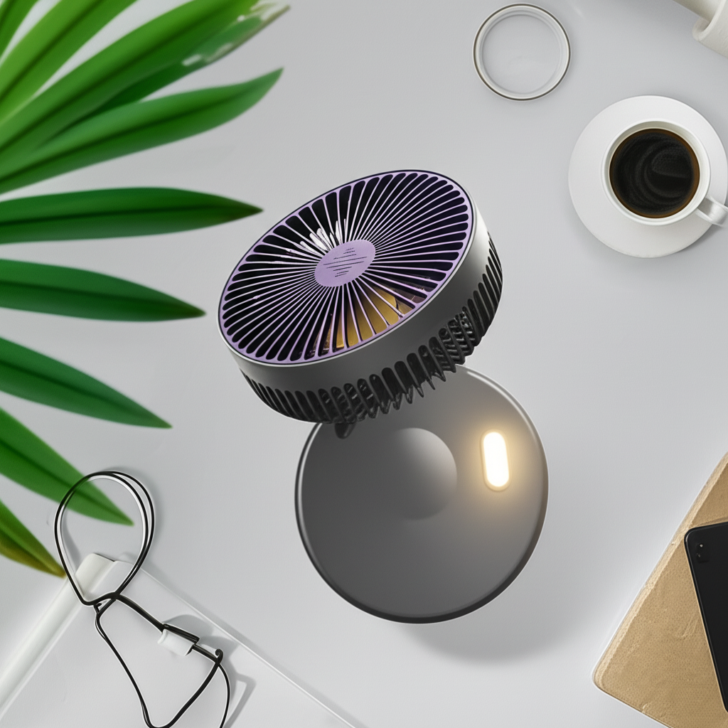 🌬️ Xiaomi 4-in-1 Multifunctional Portable Fan – Rechargeable Desktop & Wall-Mounted with Night Light