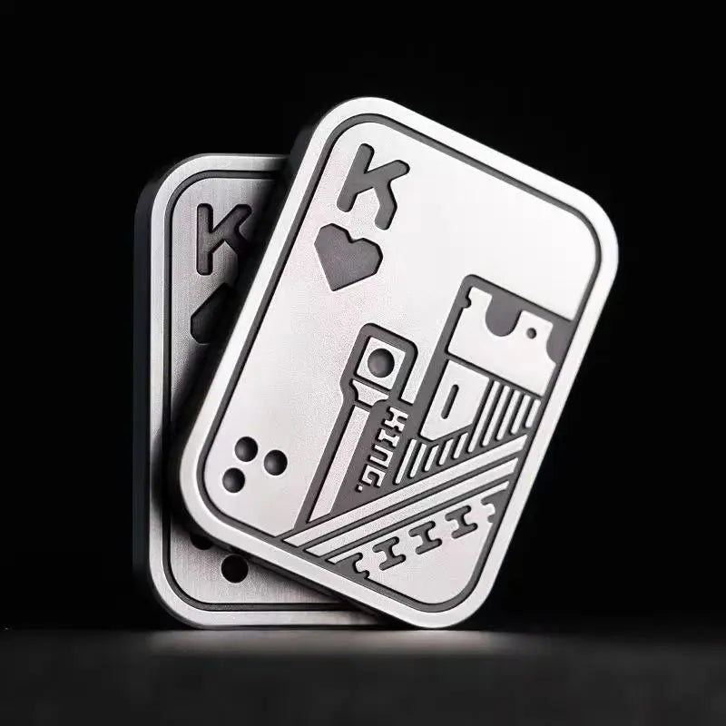 💀 Metal Skull Push Slider Stress Relief Toy – Anti Stress EDC Top Spinning Poker Toy
