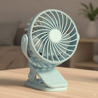 🌬️✨ USB Clip Fan 360° Rotatable with 3 Speeds & Night Light