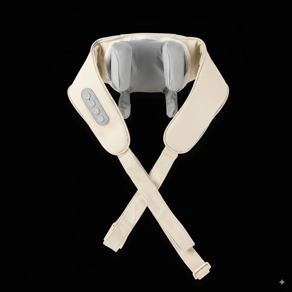 💆‍♀️ 20W Beige Neck & Shoulder Massager – Wireless Kneading Massage Shawl