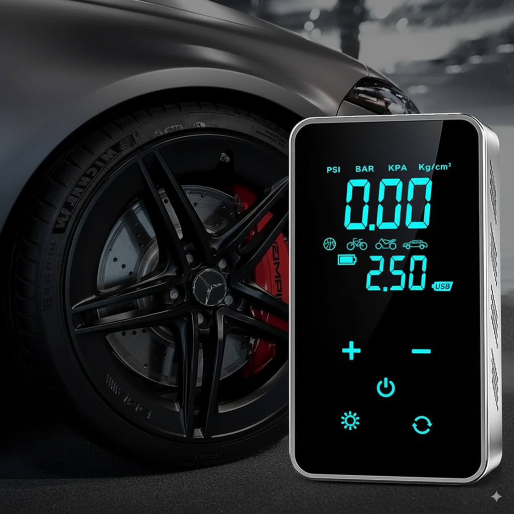 Wireless Air Pump 150psi Touch Screen Portable Electric Tire Inflator For Car Bicycle Motorcycle Mini Air Compressor Injector