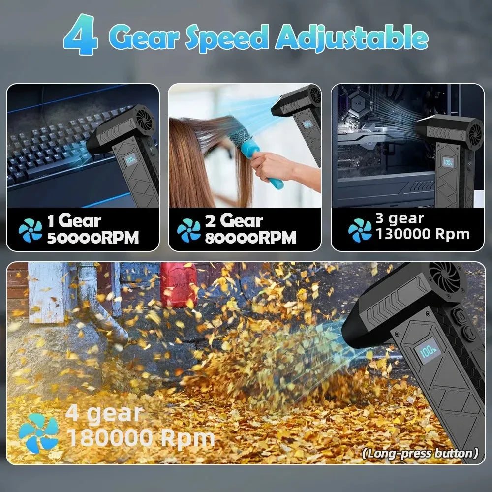 💨Mini Turbo Jet Fan 180,000RPM – Powerful Cordless Cleaning Tool
