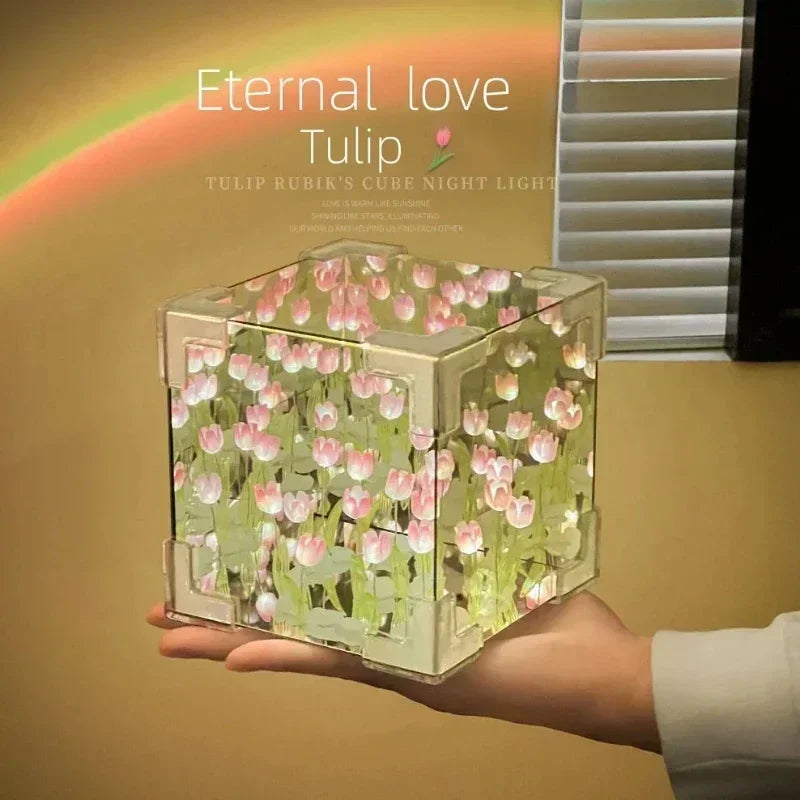 🌷 DIY 3D Tulip Flower Sea Night Lamp Kit – Romantic Creative Gift