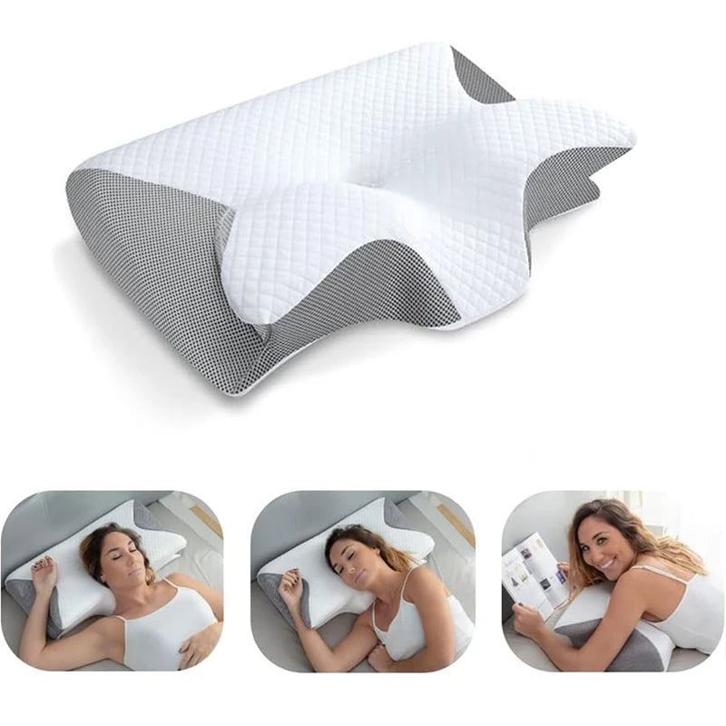🛏️ Memory Foam Wedge Neck Pillow – Anti-Snore & Anti-Apnea Support