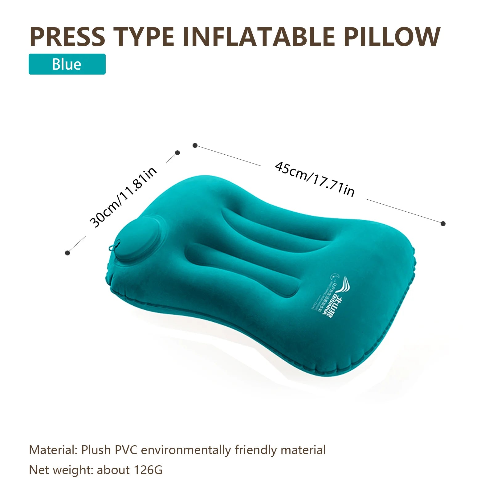 🛏️ BISINNA Inflatable Travel Pillow – Built-in Pump, Compact & Portable
