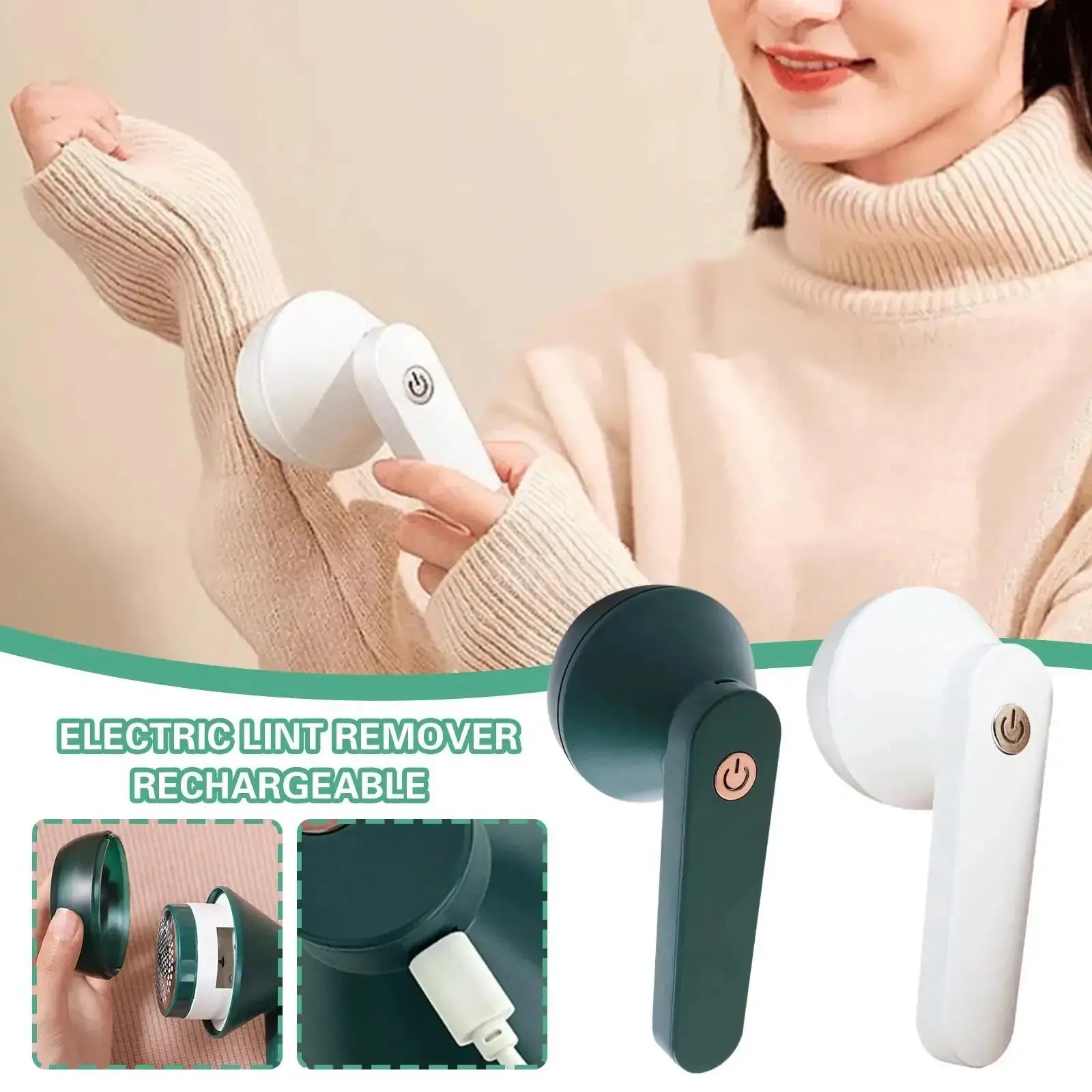 👕 BOUSSAC Electric Lint Remover – Rechargeable Fabric Shaver & Sweater Defuzzer