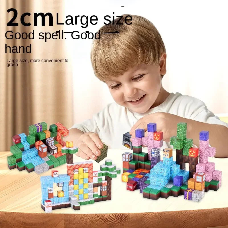 🧲 DIY Magnetic Blocks – Build Mine Magnet World Set for Boys & Girls