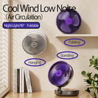 🌬️ HAOYUNMA 2024 3-in-1 Multifunctional Portable Fan – Rechargeable Wall-Mounted & Desktop with Night Light