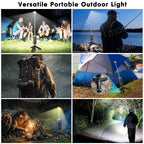 🏕️ Telescopic Rechargeable Flashlight 10,000mAh 🔋 | Camping, Fishing, Emergencies & Ambient Light 🌙