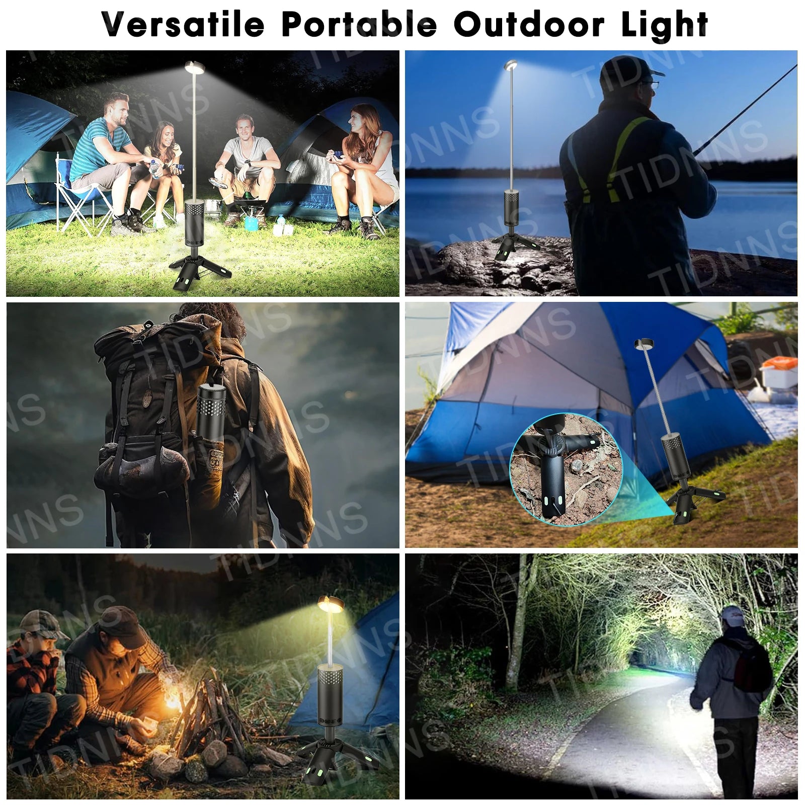🏕️ Telescopic Rechargeable Flashlight 10,000mAh 🔋 | Camping, Fishing, Emergencies & Ambient Light 🌙