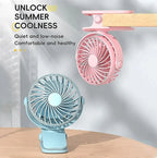 🌬️✨ USB Clip Fan 360° Rotatable with 3 Speeds & Night Light