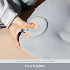 🛏️ BISINNA Inflatable Travel Pillow – Built-in Pump, Compact & Portable