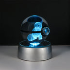 🪐 Pokémon 3D Crystal Ball LED Night Light – Pikachu, Gengar, Eevee & Mewtwo