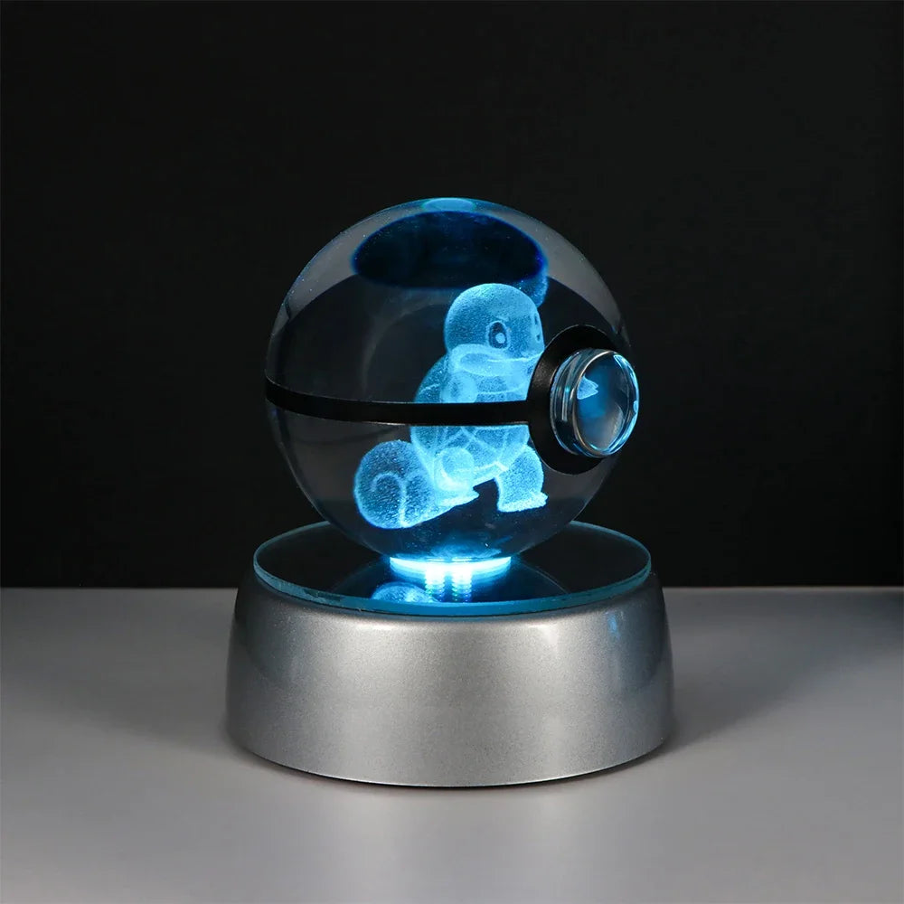 🪐 Pokémon 3D Crystal Ball LED Night Light – Pikachu, Gengar, Eevee & Mewtwo