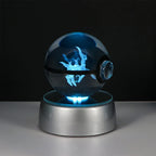 🪐 Pokémon 3D Crystal Ball LED Night Light – Pikachu, Gengar, Eevee & Mewtwo