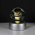 🪐 Pokémon 3D Crystal Ball LED Night Light – Pikachu, Gengar, Eevee & Mewtwo