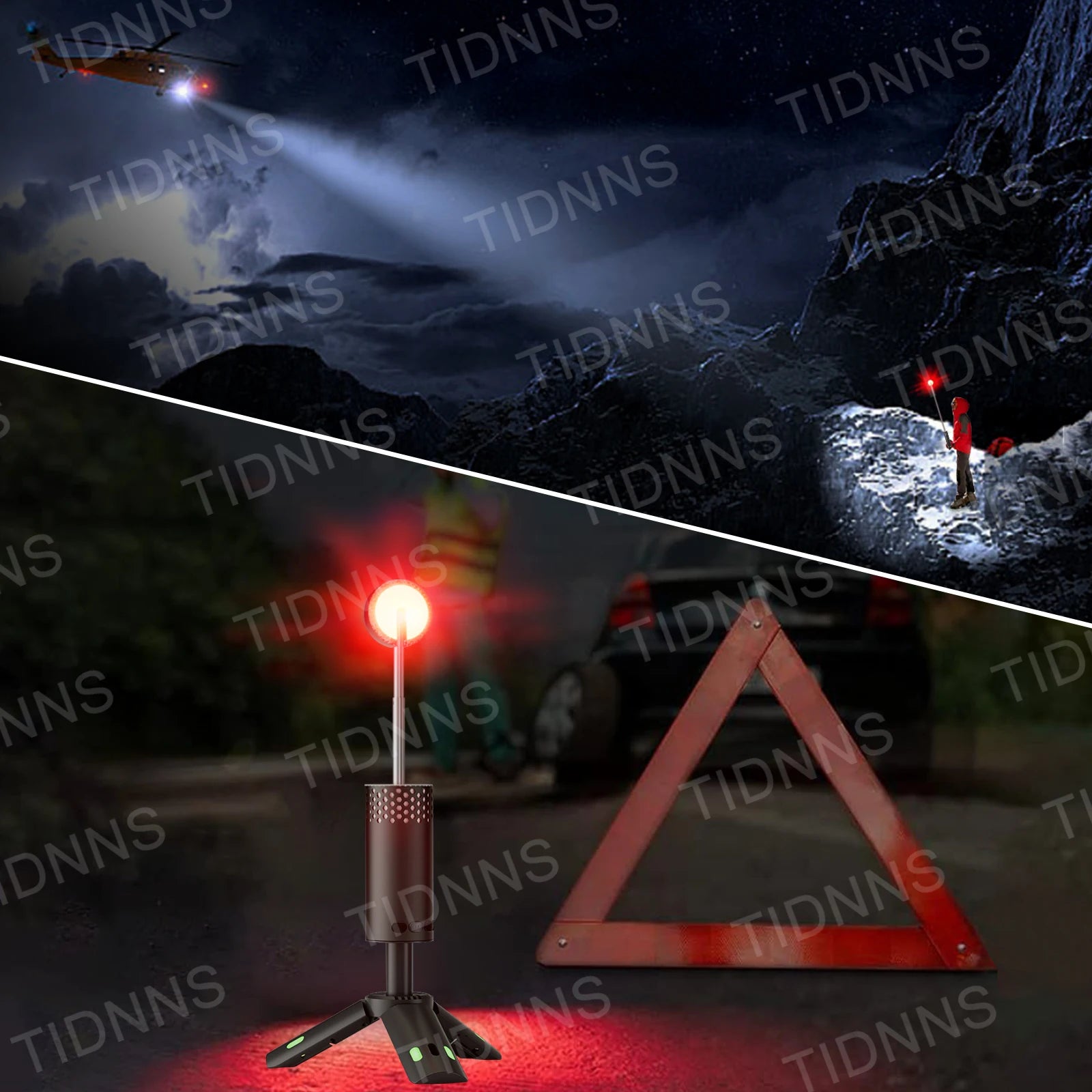 🏕️ Telescopic Rechargeable Flashlight 10,000mAh 🔋 | Camping, Fishing, Emergencies & Ambient Light 🌙