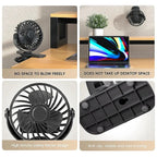 🌬️✨ USB Clip Fan 360° Rotatable with 3 Speeds & Night Light