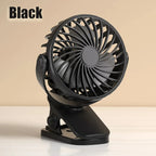 🌬️✨ USB Clip Fan 360° Rotatable with 3 Speeds & Night Light