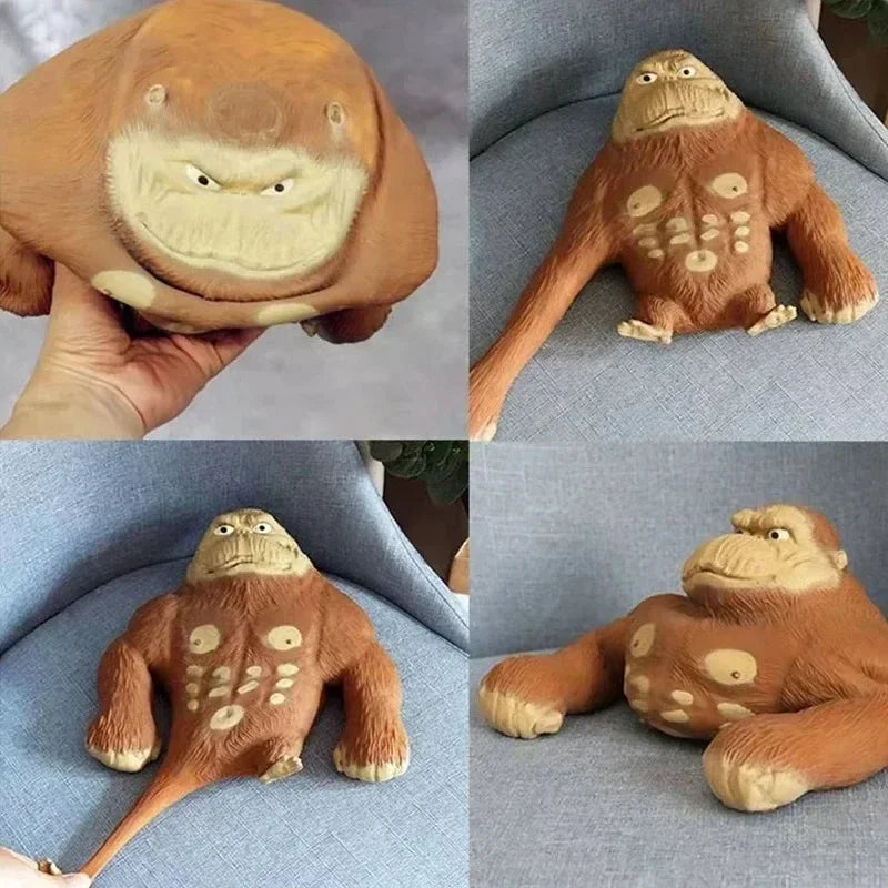 🦍😄 Cute Gorilla Figurines – Humorous Monkey Statues & Stress Relief Toy