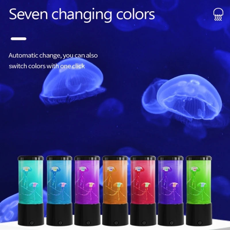 🪼 8-Inch Jellyfish Night Lamp – Color Changing LED Lava Lamp