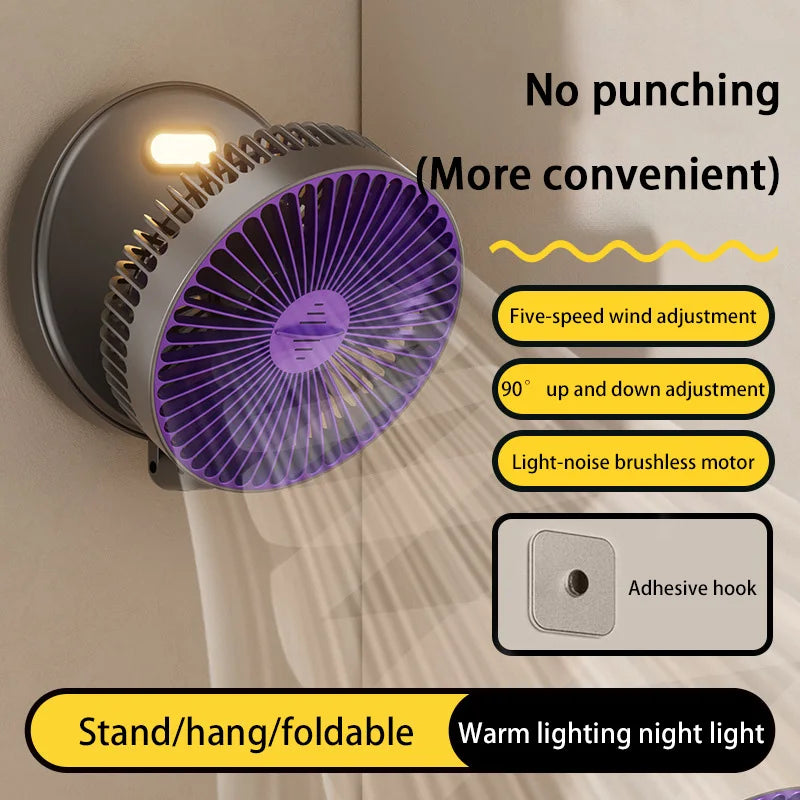 🌬️ Xiaomi 4-in-1 Multifunctional Portable Fan – Rechargeable Desktop & Wall-Mounted with Night Light