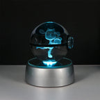 🪐 Pokémon 3D Crystal Ball LED Night Light – Pikachu, Gengar, Eevee & Mewtwo