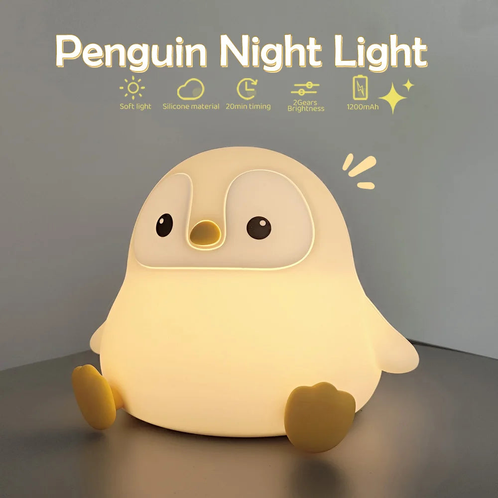 🐰 Kids Silicone Animal Night Light – USB Rechargeable LED Lamp