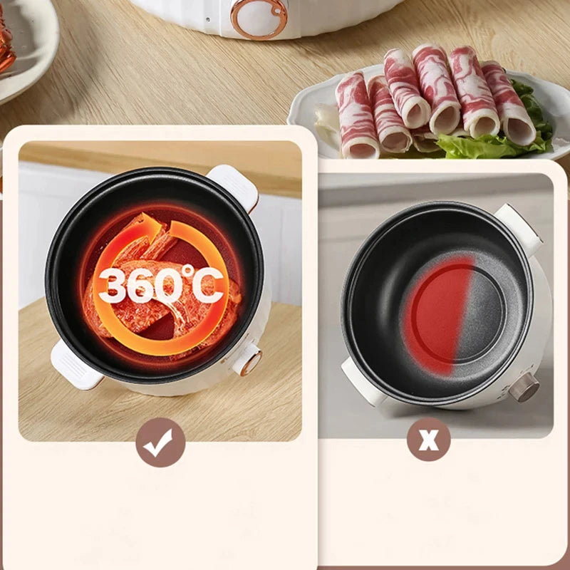 🍲 Portable Electric Multifunctional Cooker – Double Layer Hot Pot ⚡