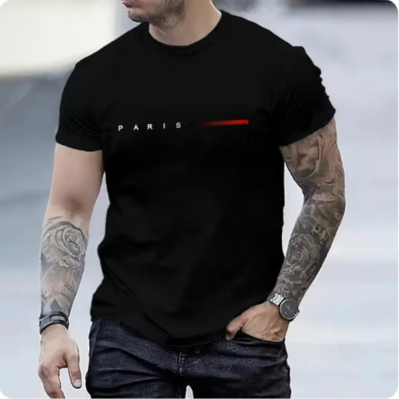👕 PARIS Men’s Casual Suit – Spring/Summer Two-Piece Set