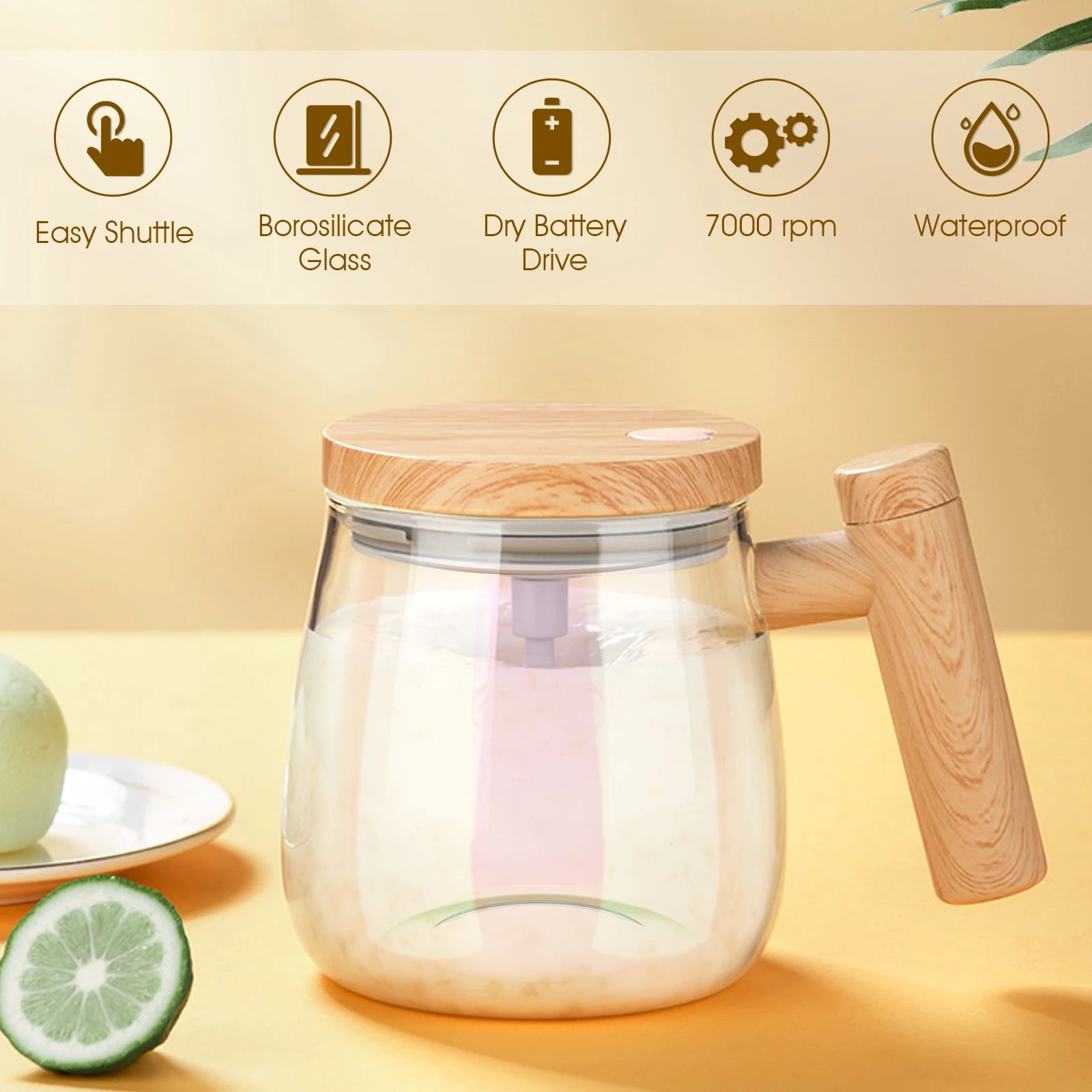 ☕ Self-Stirring Coffee Mug – 400ml High-Speed Electric Mixing Glass