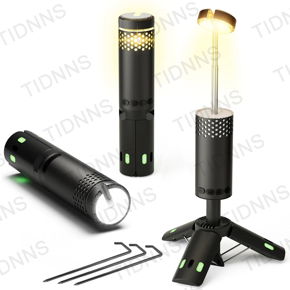 🏕️ Telescopic Rechargeable Flashlight 10,000mAh 🔋 | Camping, Fishing, Emergencies & Ambient Light 🌙
