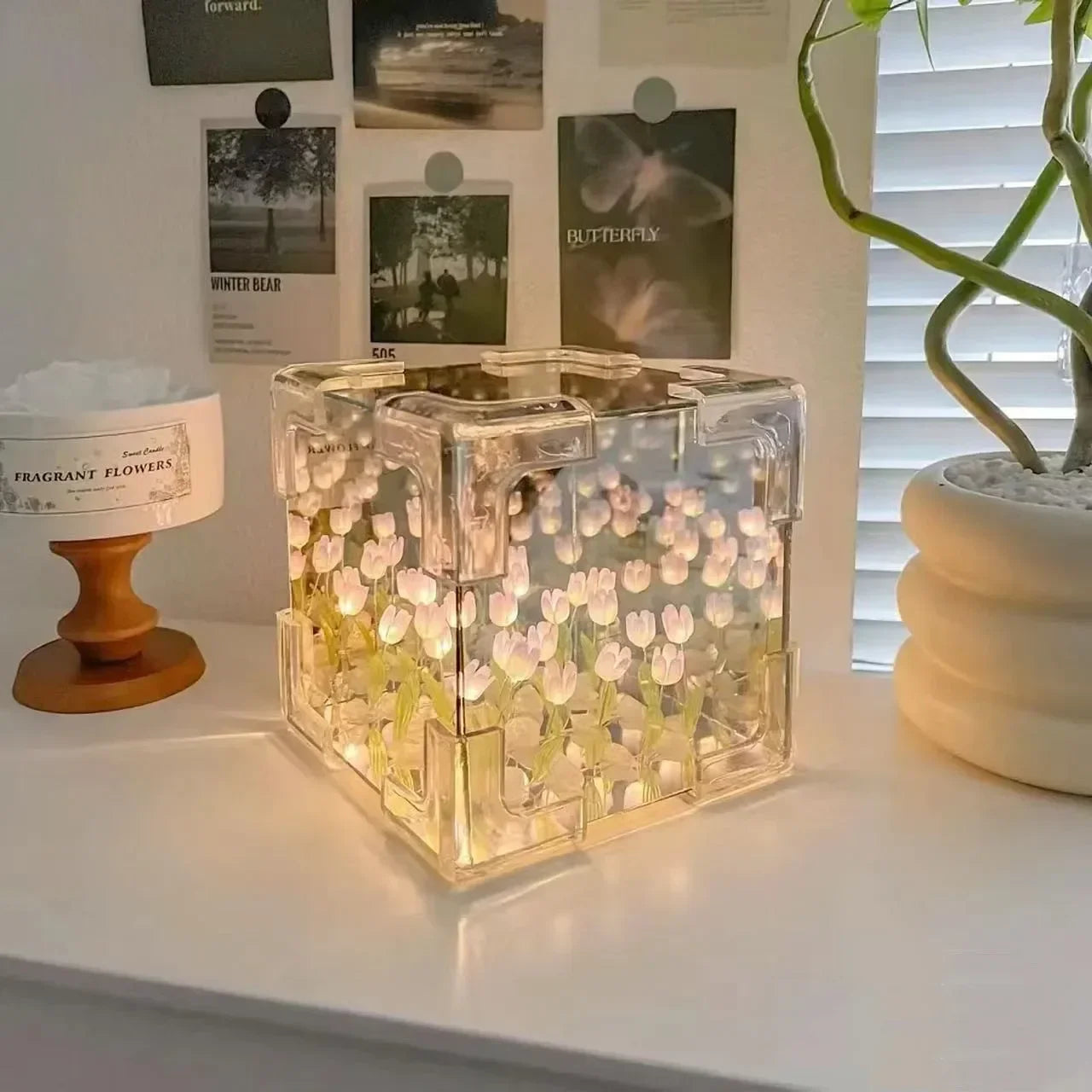 🌷 DIY 3D Tulip Flower Sea Night Lamp Kit – Romantic Creative Gift