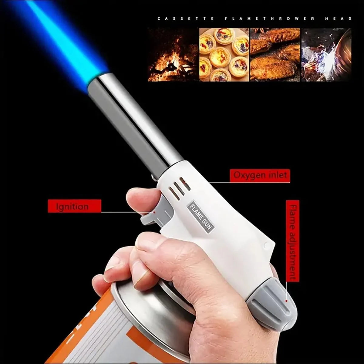 🔥 Camping & BBQ Butane Gas Torch – Adjustable Flame Welding Fire Maker
