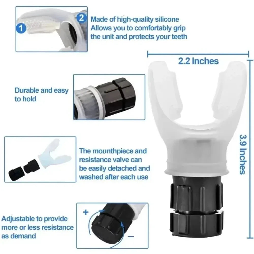 🏋️ Breathing Exerciser Device | Adjustable Resistance Lung Trainer