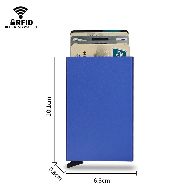 💳 RFID Smart Wallet – Slim & Minimalist Metal Card Holder for Men & Women