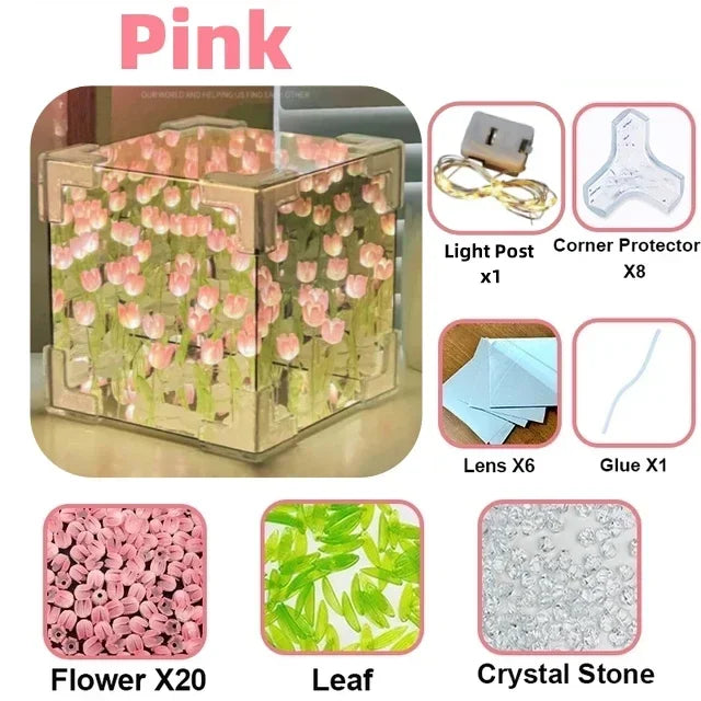 🌷 DIY 3D Tulip Flower Sea Night Lamp Kit – Romantic Creative Gift