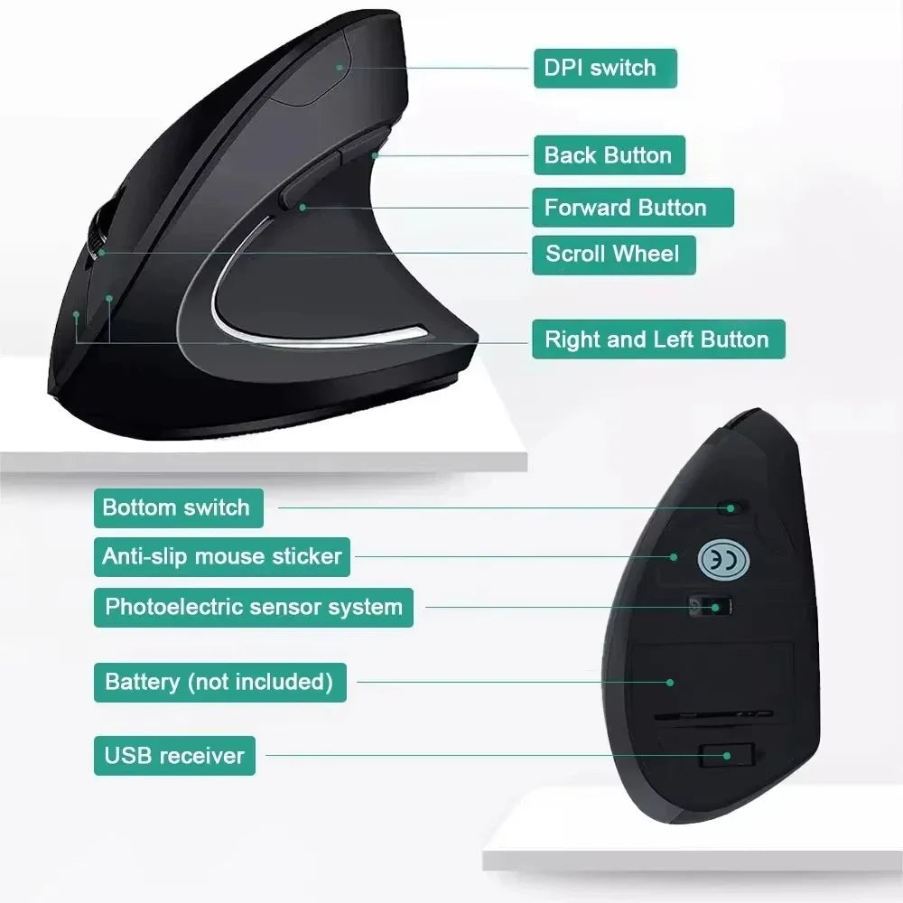 🖱️ XIKCU 2.4GHz Wireless Mouse – 1600 DPI