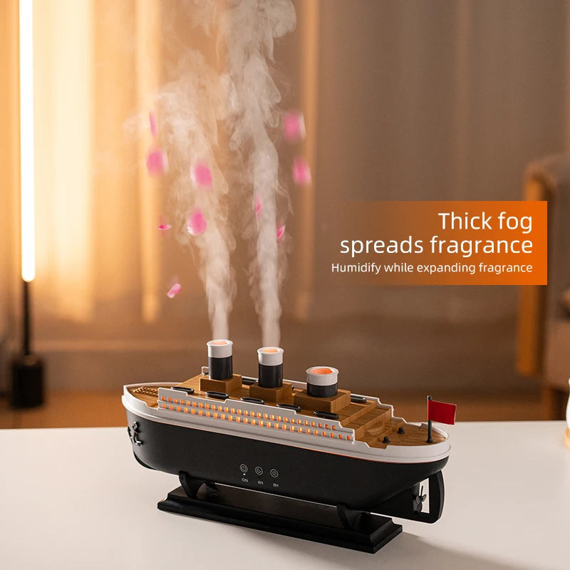 🚢 250ml Titanic Ship Model Air Humidifier & Essential Oil Diffuser