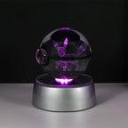 🪐 Pokémon 3D Crystal Ball LED Night Light – Pikachu, Gengar, Eevee & Mewtwo