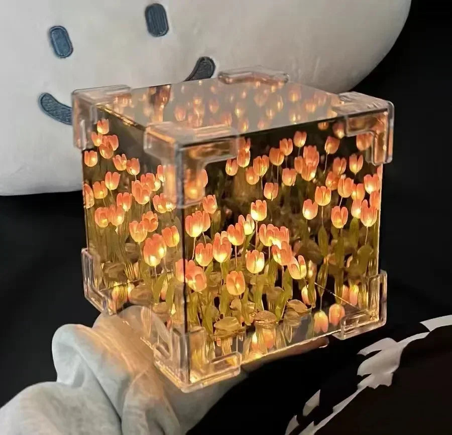 🌷 DIY 3D Tulip Flower Sea Night Lamp Kit – Romantic Creative Gift