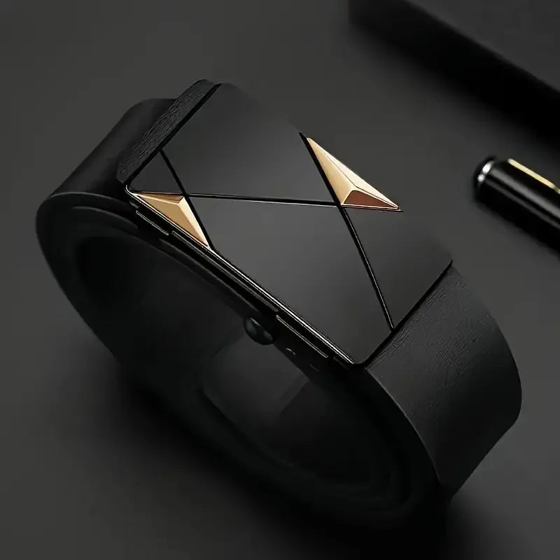 🧍‍♂️👔 Stylish Men's PU Leather Belt – Automatic Buckle