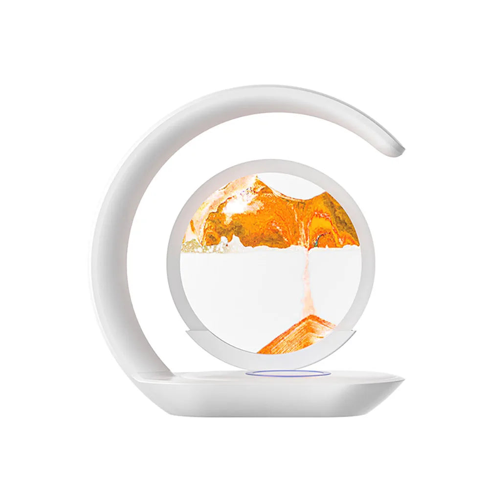 ⏳ 3D Sand Art Lamp with Wireless Charging | Quicksand Design, LED Night Light & Modern Decor