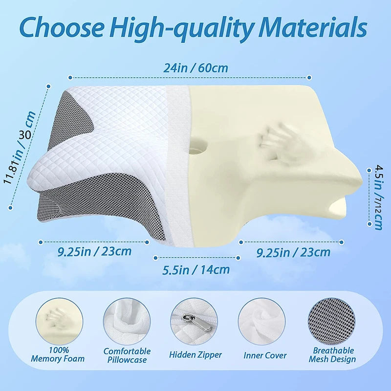 🛏️ Memory Foam Wedge Neck Pillow – Anti-Snore & Anti-Apnea Support