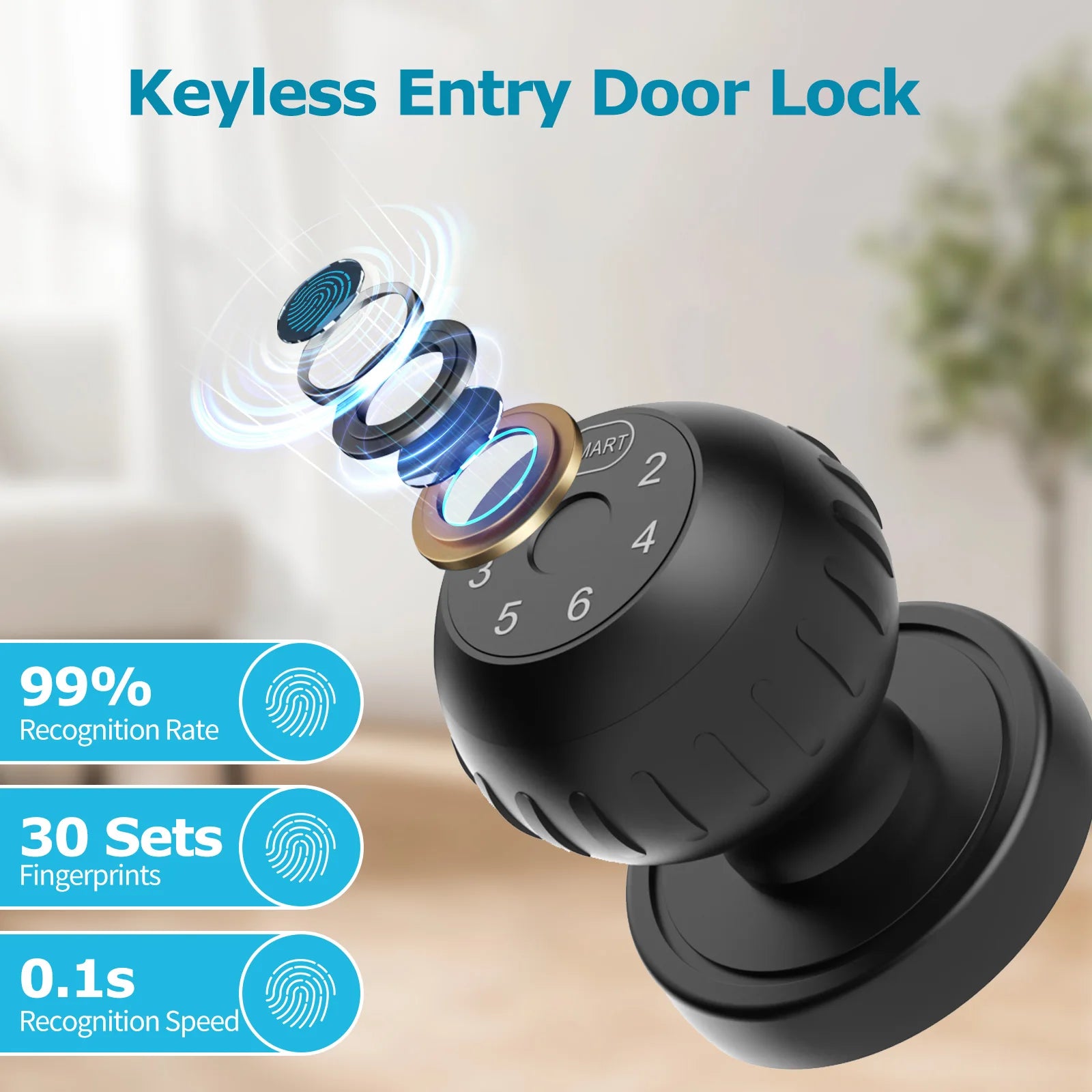 🔒 Viladepot Smart Lock with Fingerprint 📱 | App Control, Passcode & Touch Keypad 🚪