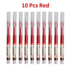 🖊️ 10Pcs/Set High Quality Needle Type Gel Pens – Straight Liquid Ballpoint