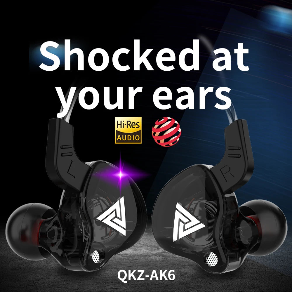🎧 Original QKZ AK6 In-Ear Earphones – 6 Dynamic Driver Unit