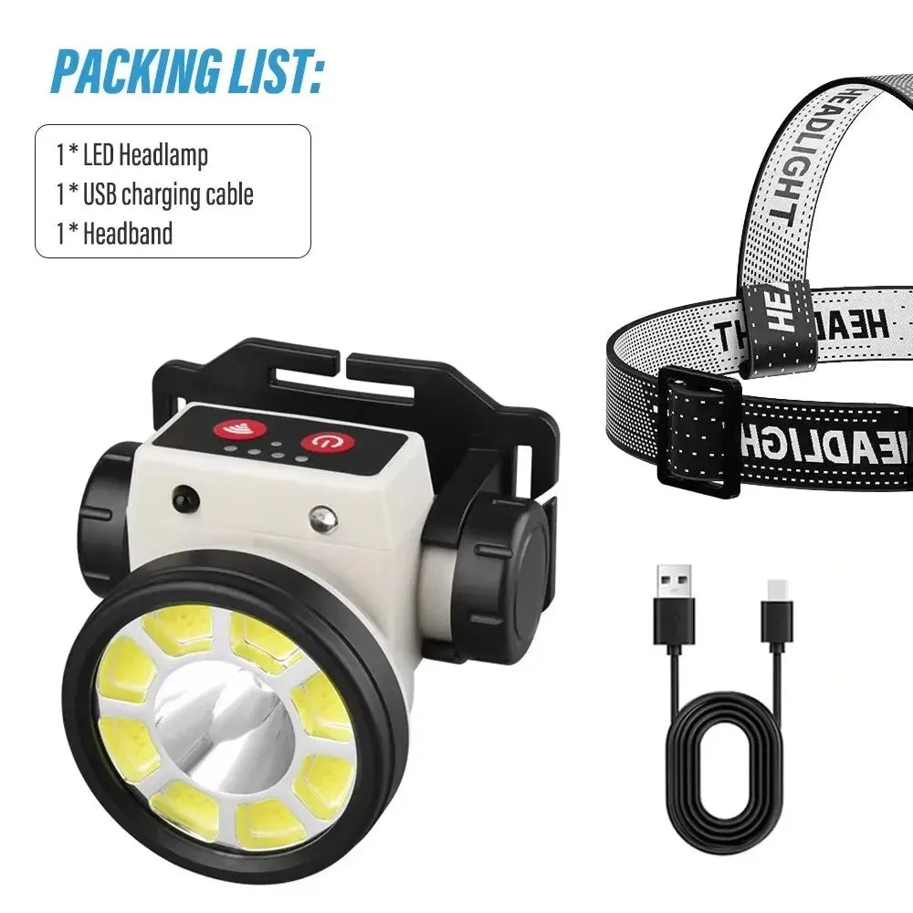 🔦 Rechargeable LED Headlamp – Bright, Adjustable & Waterproof
