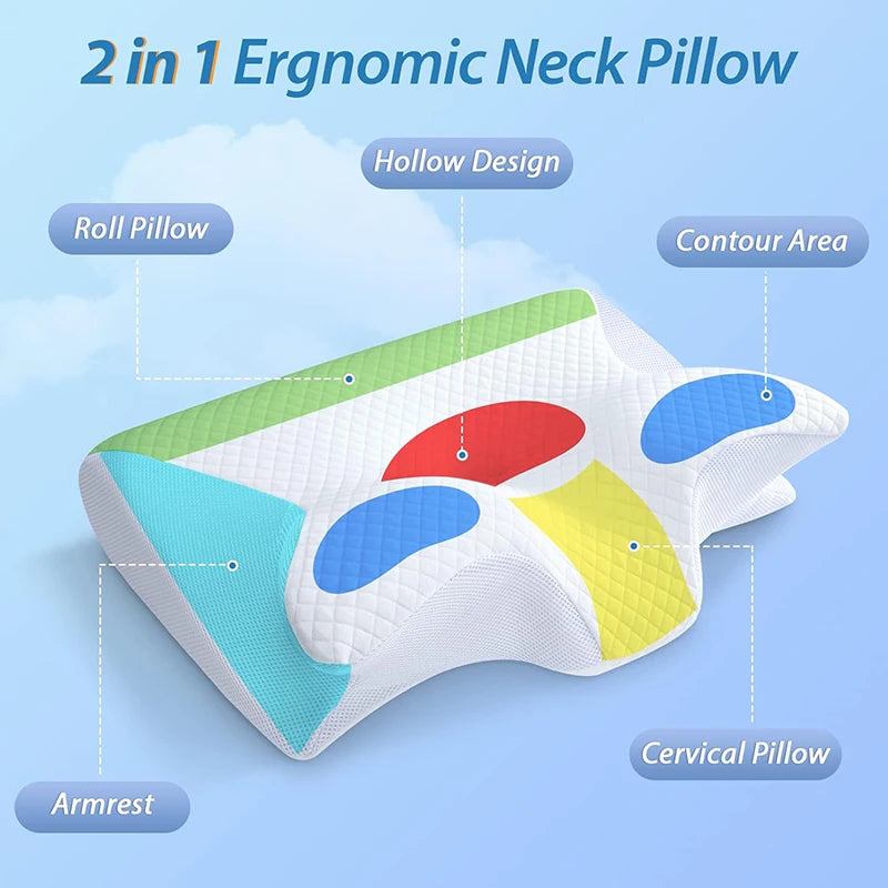 🛏️ Memory Foam Wedge Neck Pillow – Anti-Snore & Anti-Apnea Support